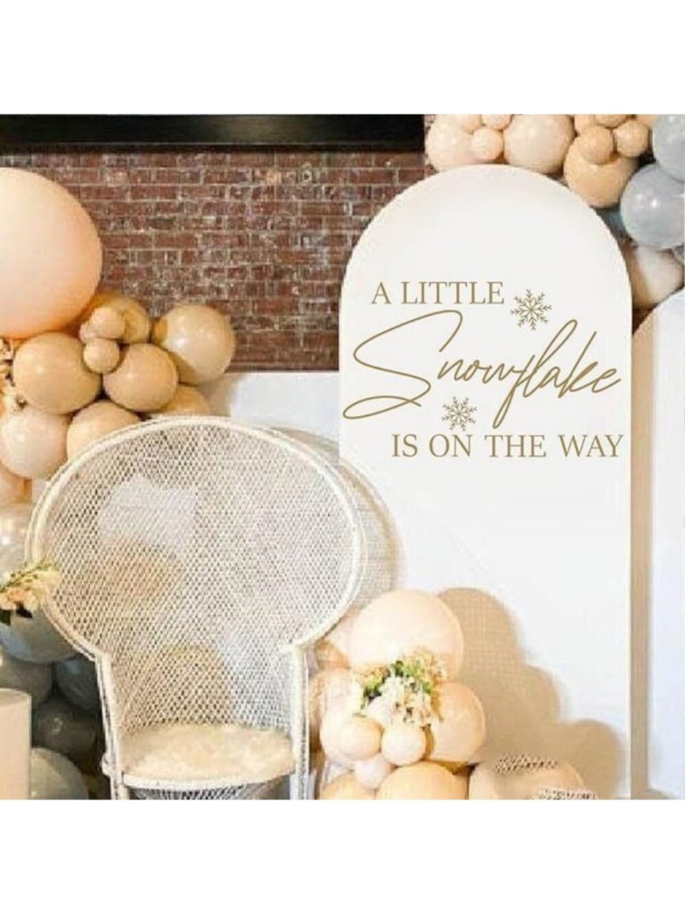 Winter Wonderland Baby Shower Stickers - Snowflake Decor for Balloon Arch & Sign